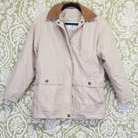 London Fog Tan Jacket Leather Collar Sz 